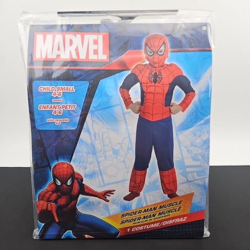 Spider-Man Deluxe Muscle Costume Child Size Small 4-6 Marvel New