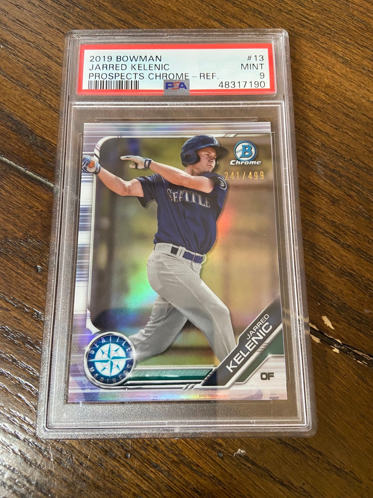 2019 Bowman Chrome Prospects Refractor /499 Jarred Kelenic #BCP-13 PSA-9 Mint