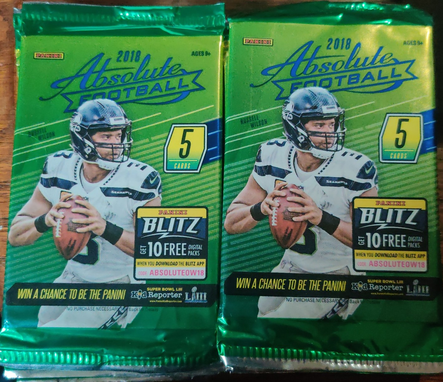 2018 absolute football cards Panini