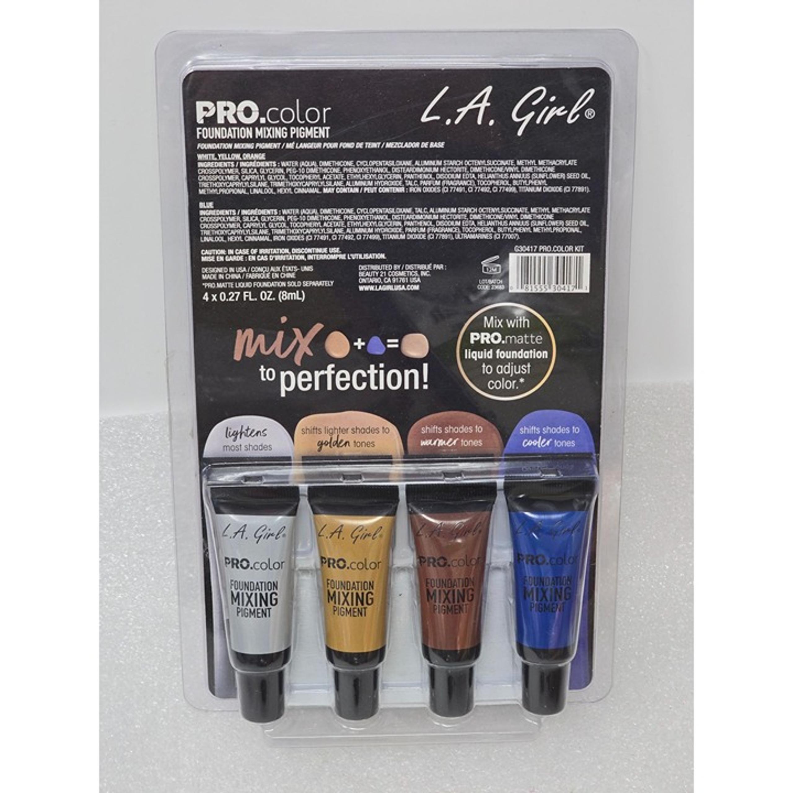 L.A. Girl PRO.Color Foundation Mixing Pigment Kit Adjusts Shades Of Foundation