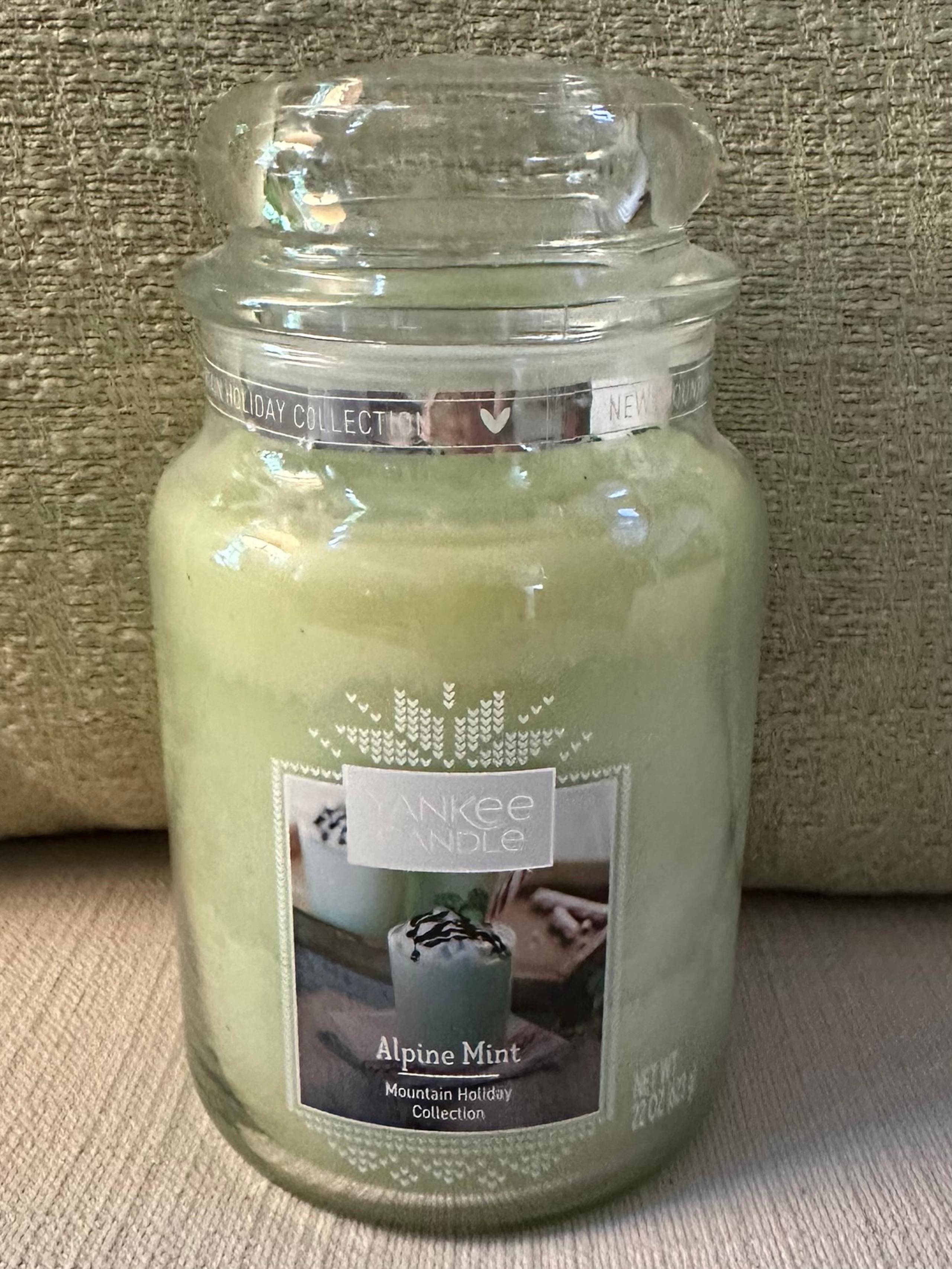 New Yankee Candle Alpine Mint from the Mountain Holiday Collection, large candle