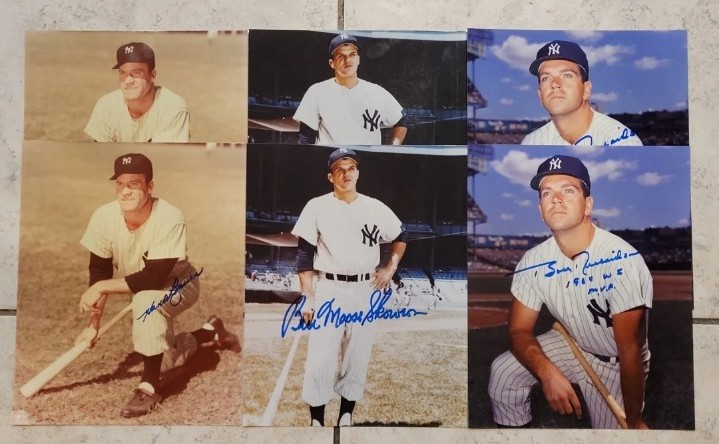 3 RICHARDSON SKOWRON & BAUER AUTOGRAPHED AUTHENTIC Signed YANKEES Photos PSA JSA