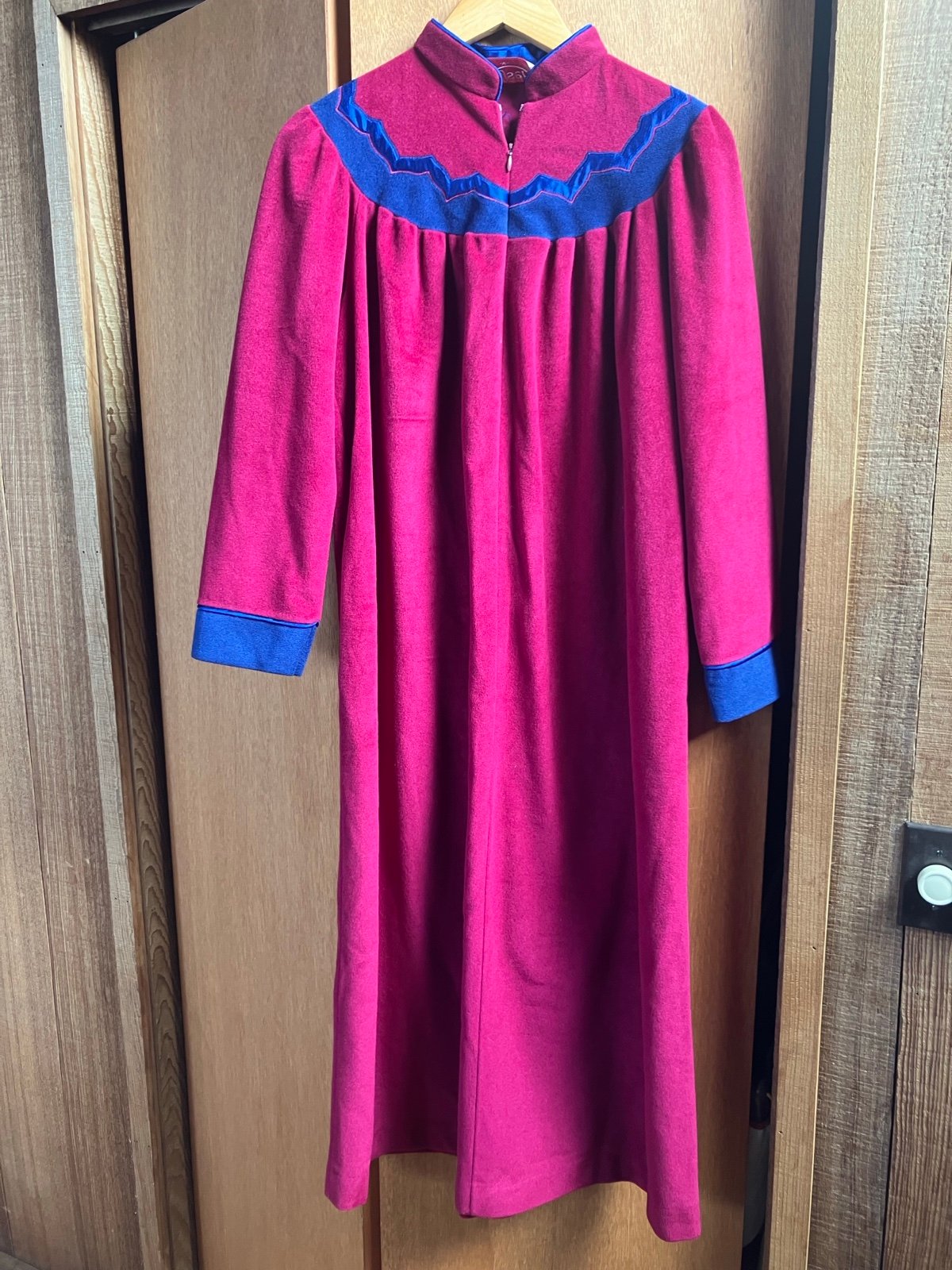 Vintage Kayser (Size M) Robe Burgundy Purple Lounge Pockets Grandma Cozy