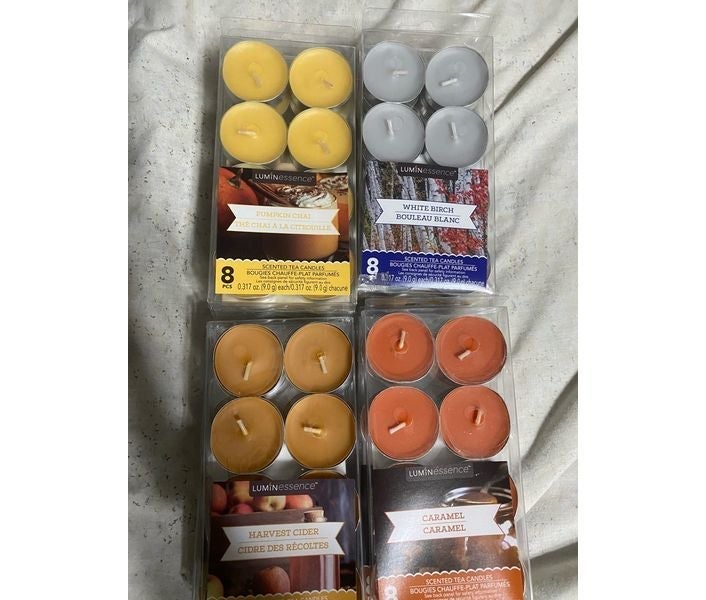 18 packs of Fall Harvest Candles (8) scented tea candles to a pack.