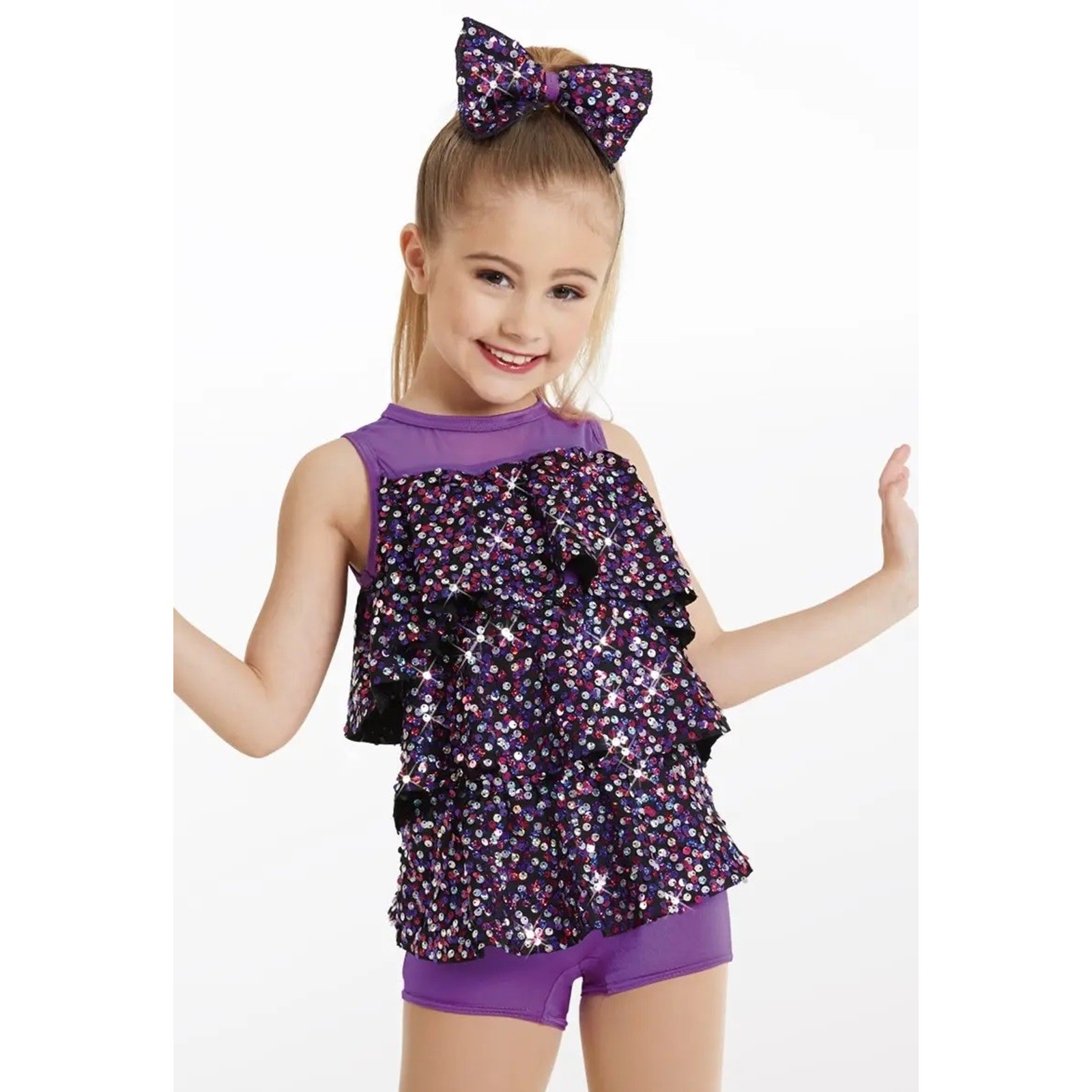 Dance Costume Int Child Purple Weissman 11988 Jazz Sequin Ruffles