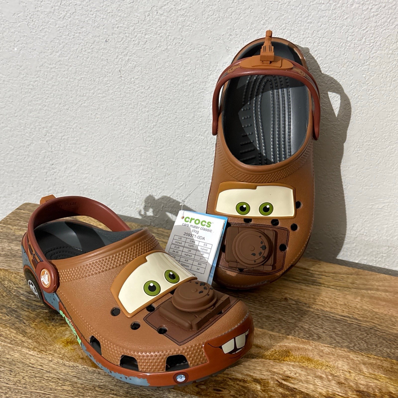 Cars X Crocs Classic Clog Disney Mater Crocs Size 5 Women's 3 Men's NEW kids