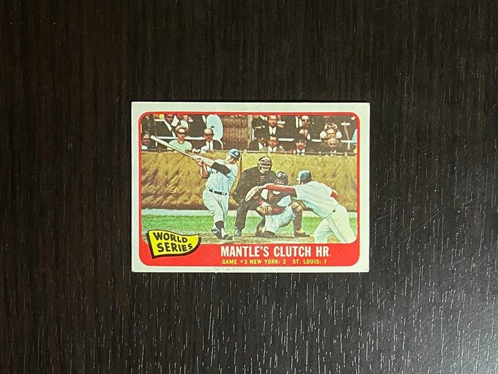 MICKEY MANTLE 1965 Topps 1964 World Series Mantle's Clutch HR #134 Yankees HOF