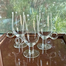 Set of 3 Toscany Footed Irish Coffee Mugs – Hot Chocolate Mugs, Clear Glass