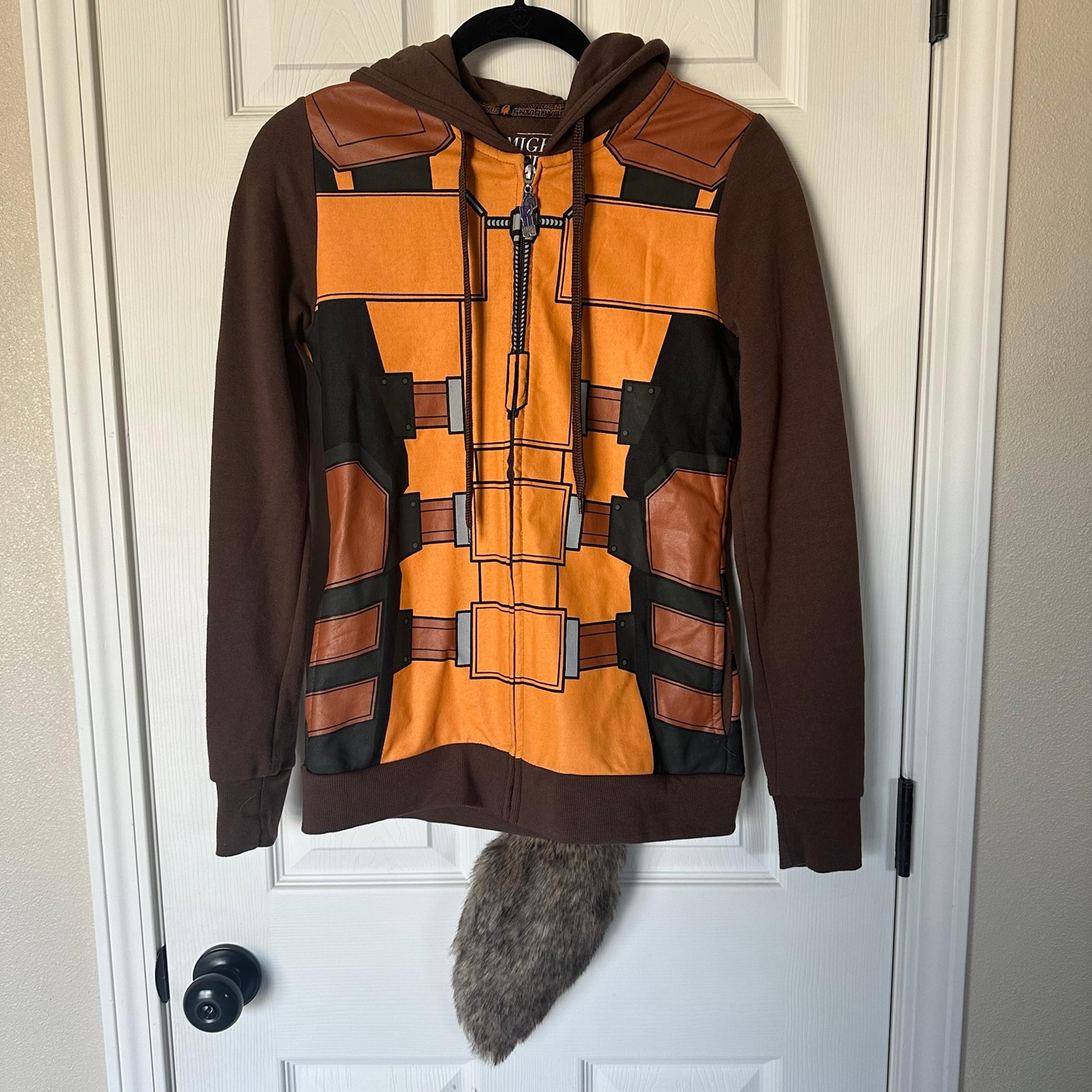 Guardians of the Galaxy Rocket Marvel Zip Up Hoodie with removable tail