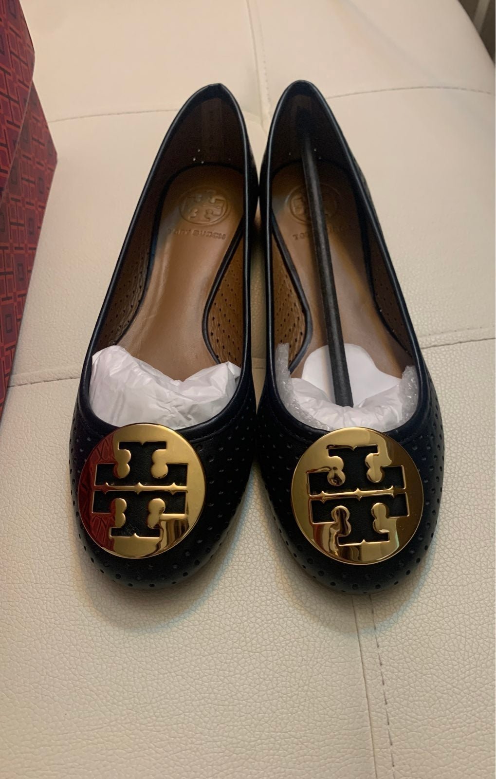 Tory Burch Reva Perforated Leather Flats