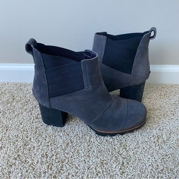 Sorel Addington Chelsea Ankle Boots Black Heel Quarry Black 8.5