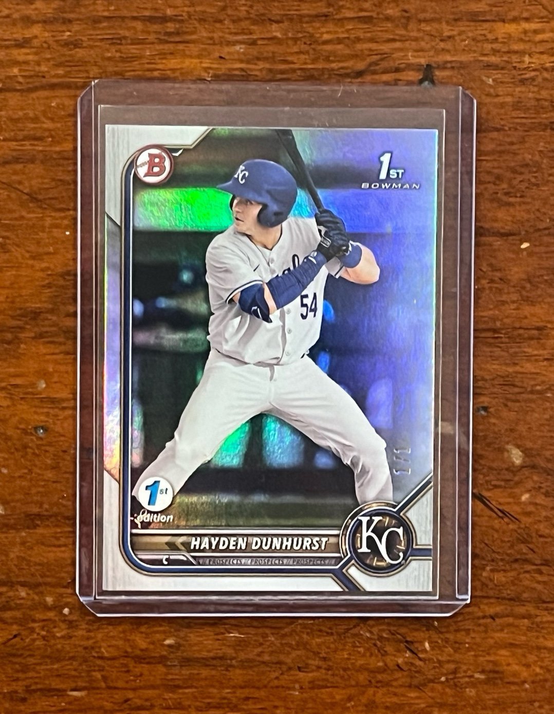Hayden Dunhurst 2022 Bowman Draft 1st Edition Rainbow Foil 1/1 1st Bowman Royals