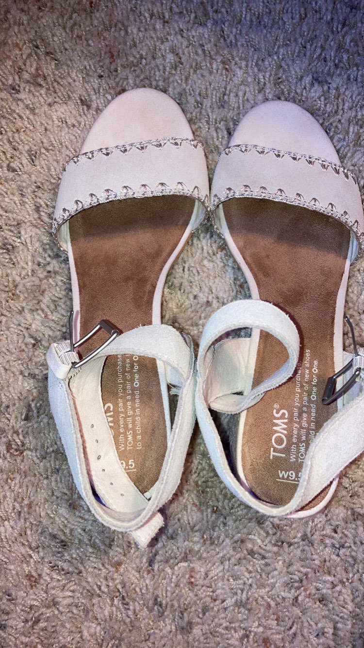 Toms white heels