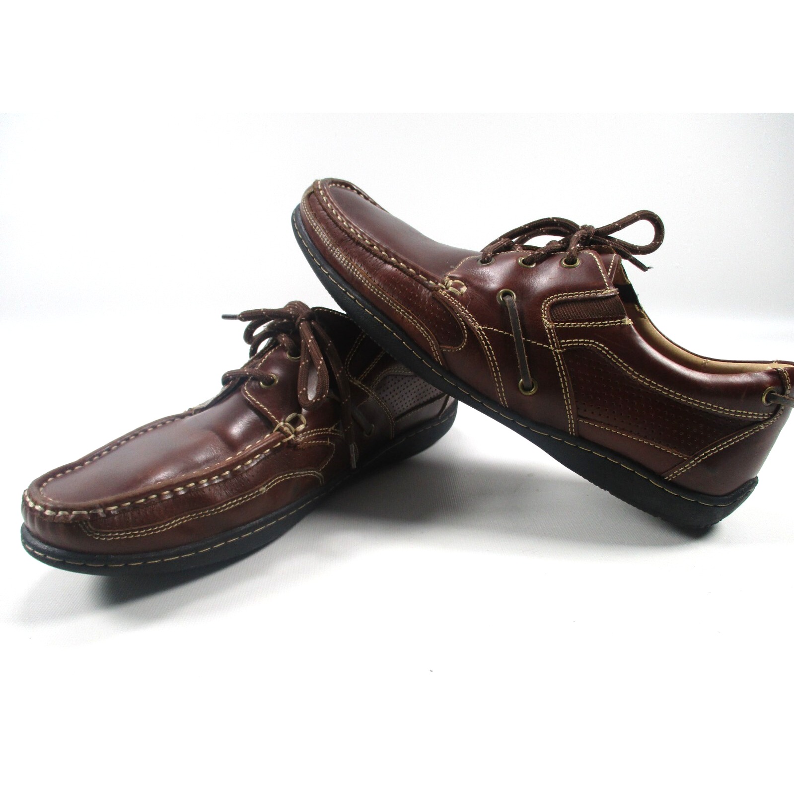 Johnston & Murphy 25-2603 MEN'S Brown Sheepskin Leather Lace Up Shoes size 11 M