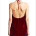 Alice + Olivia Size Medium M Marybeth Red Velvet Ruffle Layered Halter Tank Top
