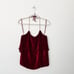 Alice + Olivia Size Medium M Marybeth Red Velvet Ruffle Layered Halter Tank Top