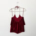 Alice + Olivia Size Medium M Marybeth Red Velvet Ruffle Layered Halter Tank Top