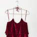 Alice + Olivia Size Medium M Marybeth Red Velvet Ruffle Layered Halter Tank Top