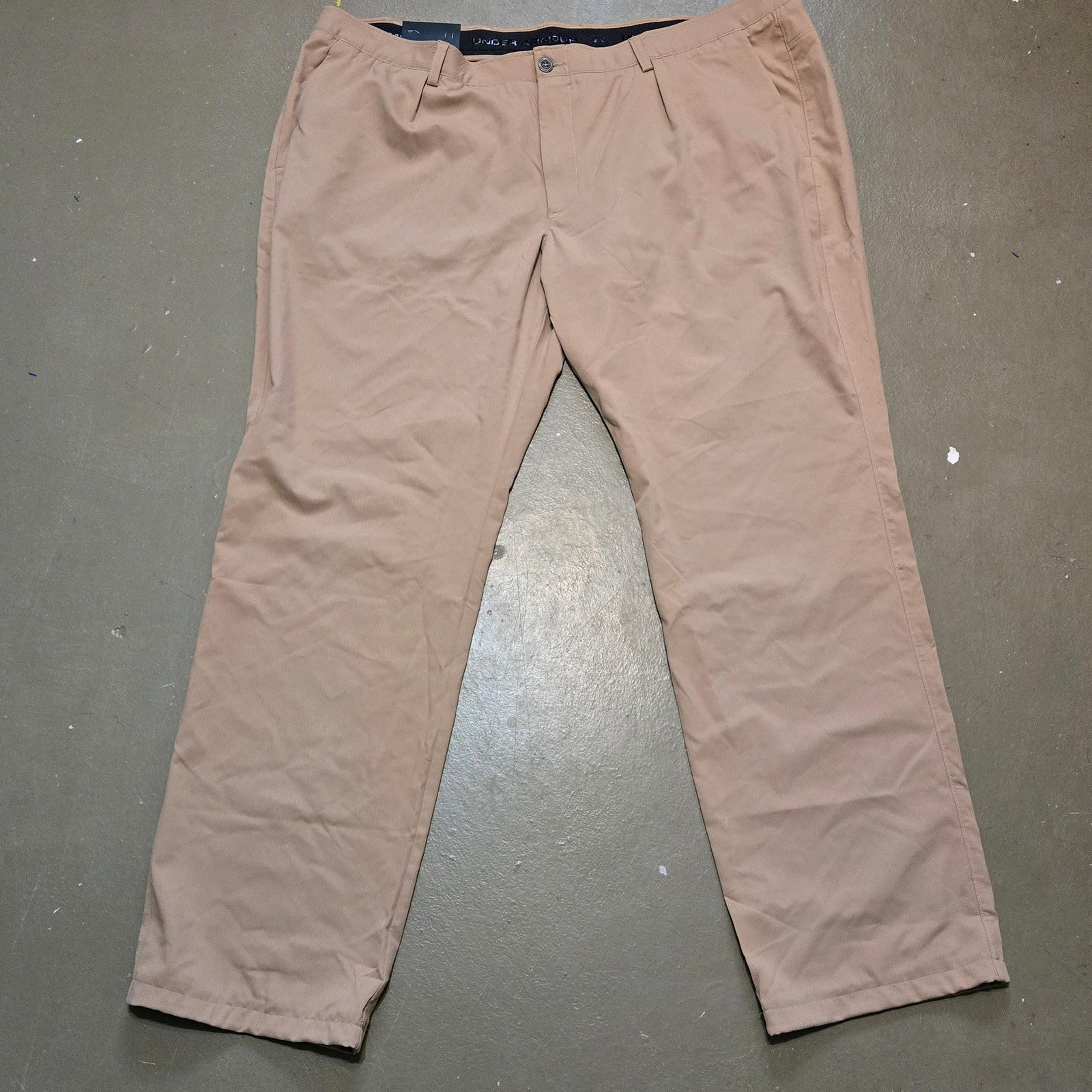 NWT Under Armour Pleated Brown Coach Showdown Pants Men's Size 50