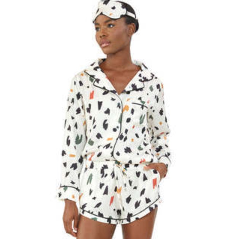 NWT Revolve x Plush Silky Abstract Printed Pajama Set in Cream