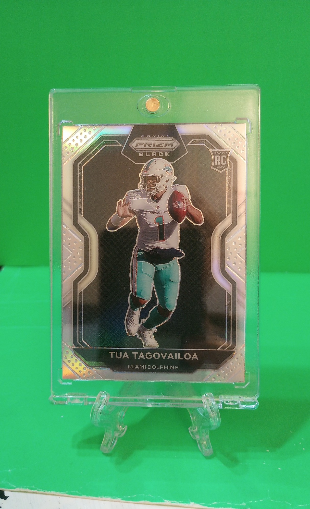 RC TUA TAGOVAILOA SILVER ROOKIE CARD PRIZM BLACK 2020 2 ALABAMA MIAMI DOLPHINS !