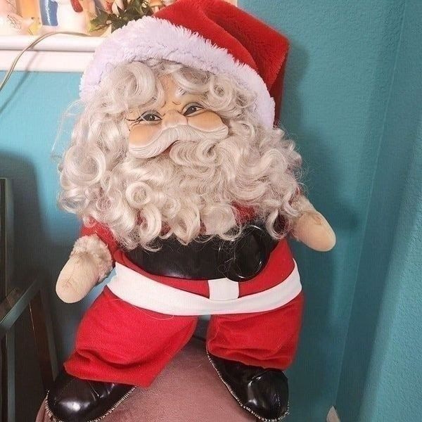 Vintage Rushton Rubber Face Santa 20 Plush Upcycled See Pics Description