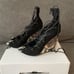 *NEW* Zara Lace Up Black Suede Animal Print Sandal Wedges