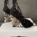 *NEW* Zara Lace Up Black Suede Animal Print Sandal Wedges