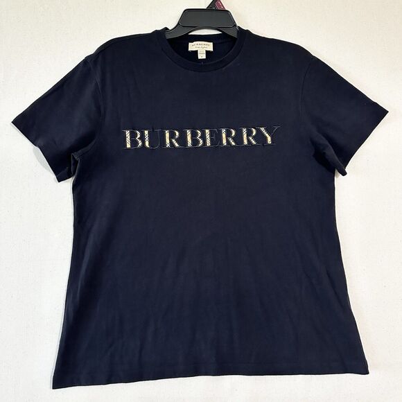 Tシャツ・カットソー Burberry Logo embroidery t-shirt Burberry Men Size Medium Embroidered Logo Black Short Sleeve