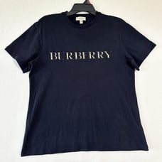 Burberry Men Size Medium Embroidered Logo Black Short Sleeve T-Shirt