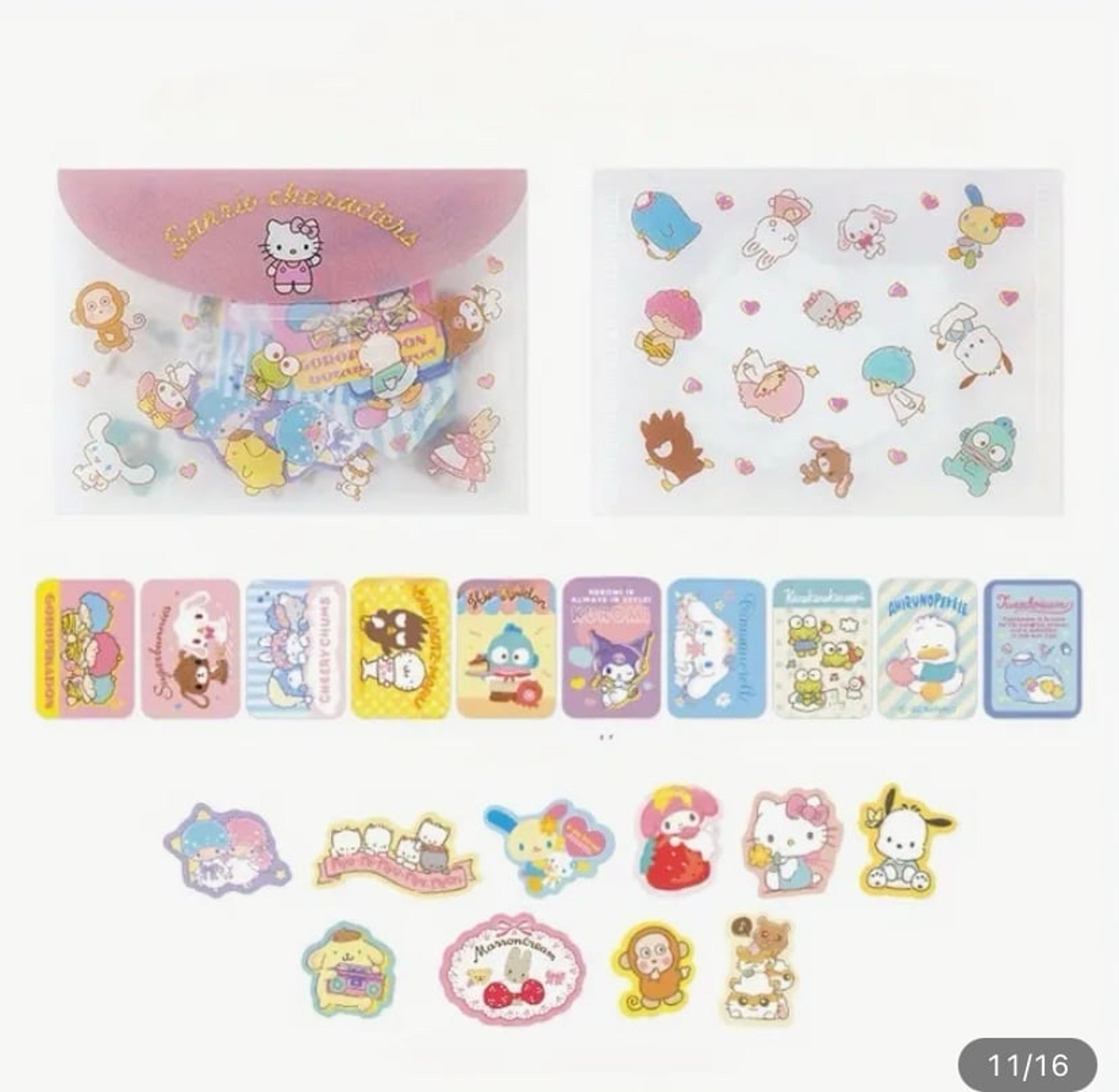 New Sanrio Original Sticker Set with PVC Storage Holder