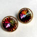 Vintage LISNER Earrings Multi-Colored Rhinestone, Gold Color - Schiaparelli Type