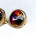 Vintage LISNER Earrings Multi-Colored Rhinestone, Gold Color - Schiaparelli Type