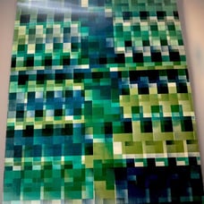 RARE 1960S VARI VUE 3D LENTICULAR MOVING MOTION GREEN GEOMETRIC NOS