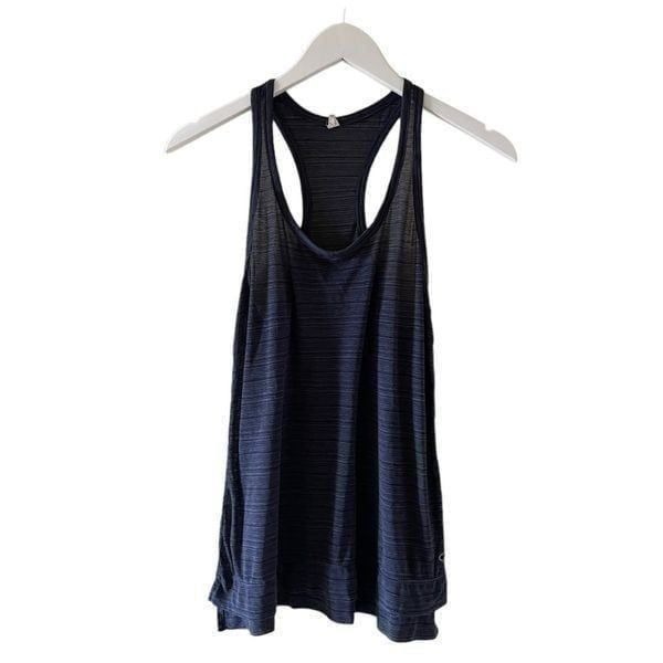 Gap Fit Jersey Vest Top Racerback Asymmetrical Womens Navy Heathered Workout Lig