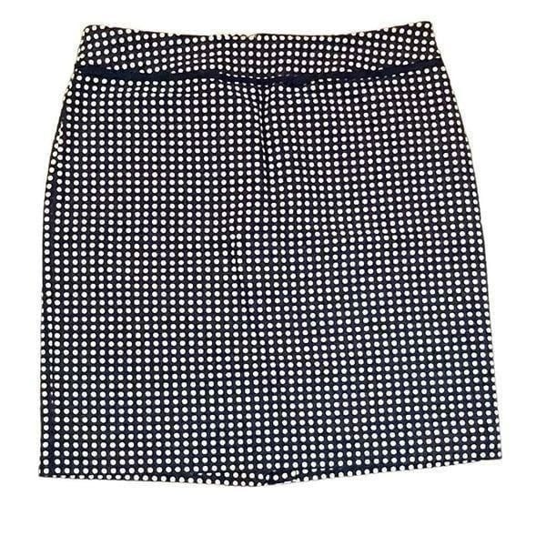 NWT Vineyard Vines Jacquard Polka Dot Pencil Navy Skirt 10