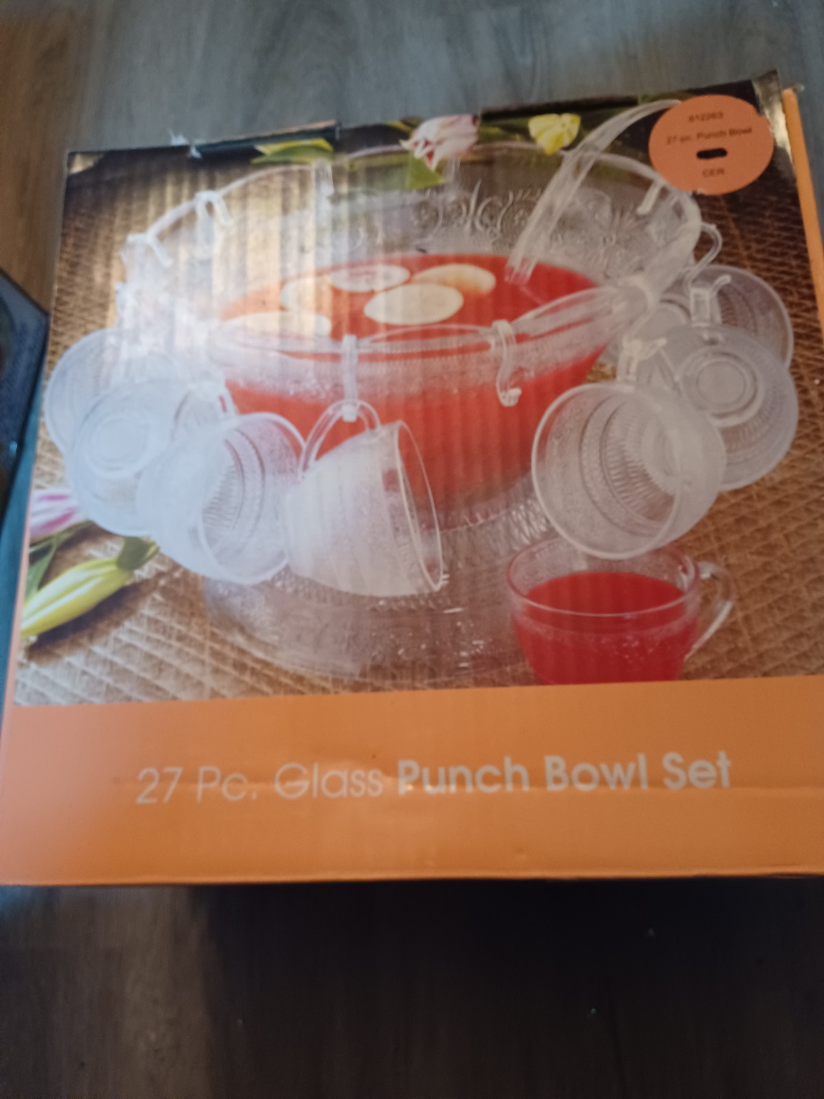 27 piece glass puch bowl set