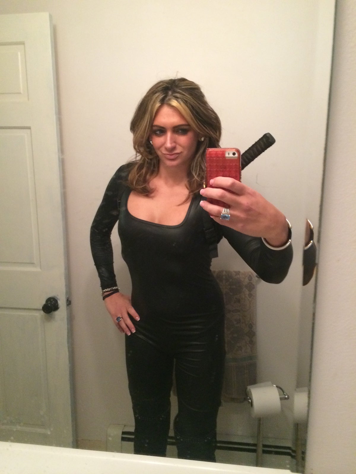 Medium Leg Avenue Sexy Black Jumpsuit- Halloween Costume -EUC