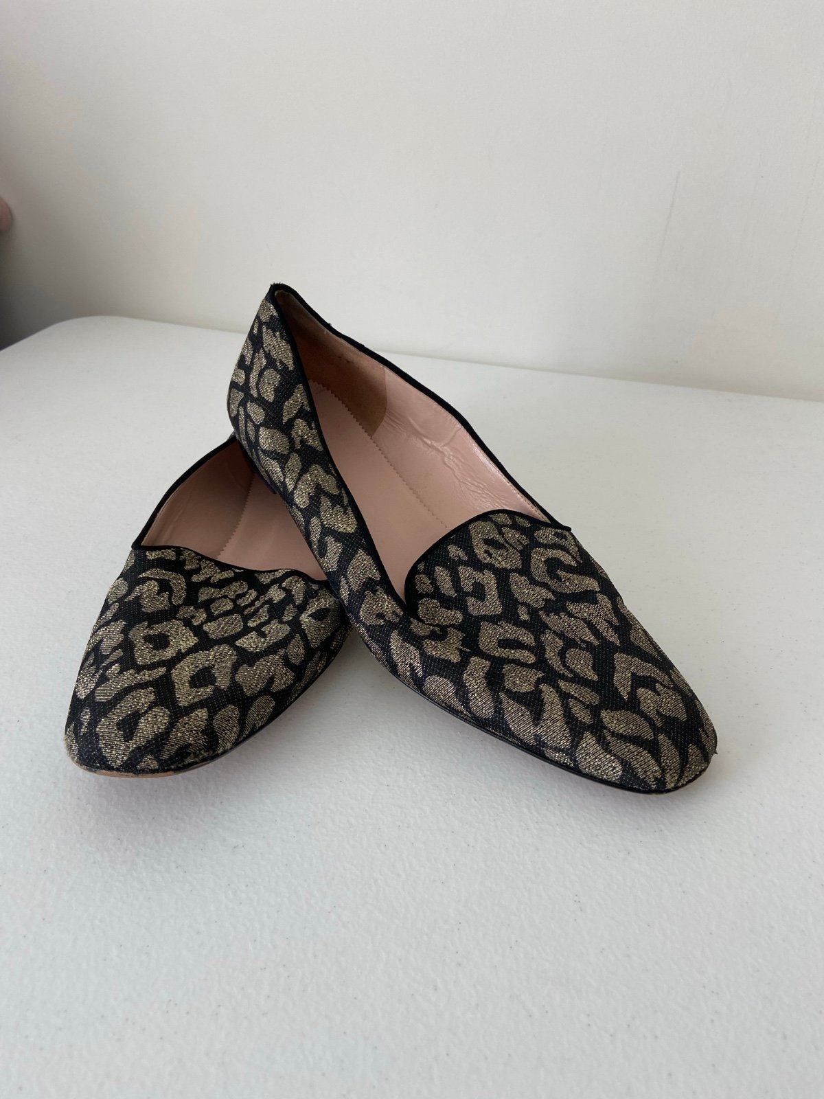 J. Crew women’s metallic leopard smoking slippers loafers shoes size 10