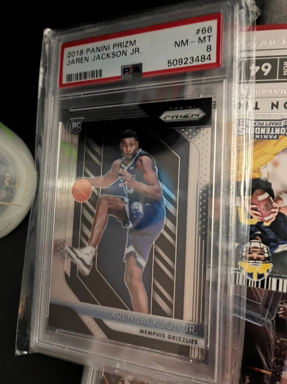 - 201 bc 8 Jaren Jackson Jr JJJ RC PINK CRACKED ICE PRIZM PSA 9 MINT MEMPHIS GRI