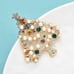 Luxury Pearl Crystal Christmas Tree Gold Brooch Womens Multicolor Pin New