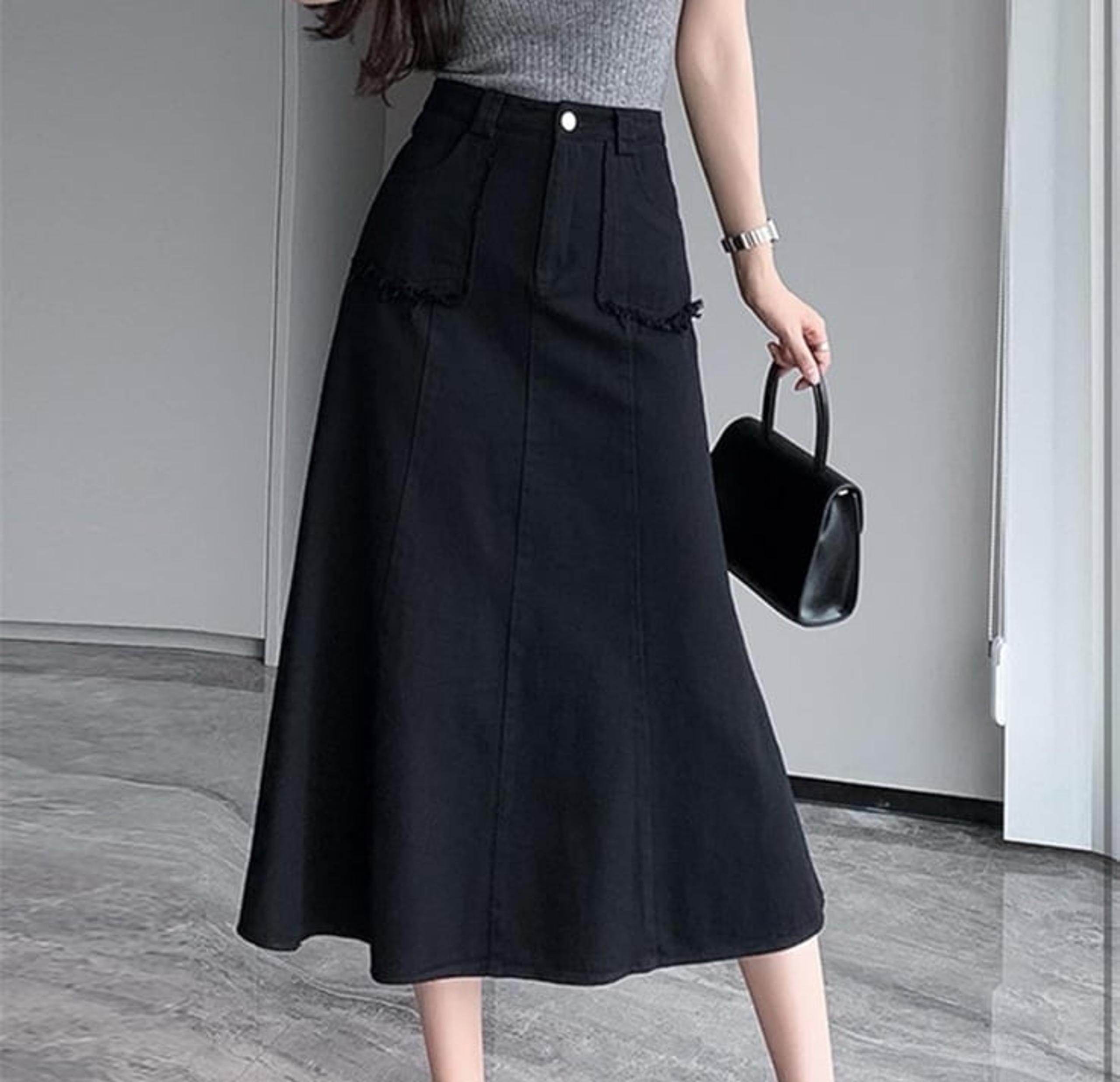 NWOT Vintage High Waist Denim Skirts Women Classic Washed Mermaid Jean Skirt Ele