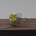 Size 7.25 Silver Tone Yellow CZ Ring