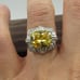 Size 7.25 Silver Tone Yellow CZ Ring