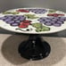 Paula Estey Hand Painted Fruit Ceramic Pedestal Cake Stand Excellent Condition!