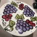 Paula Estey Hand Painted Fruit Ceramic Pedestal Cake Stand Excellent Condition!