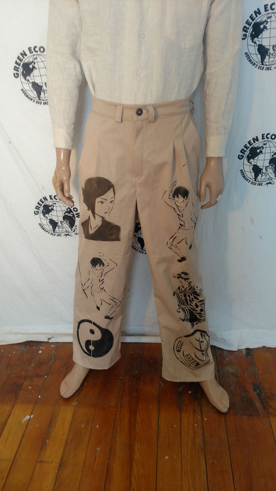 Asian khaki pants ninja 32-34 organic Co