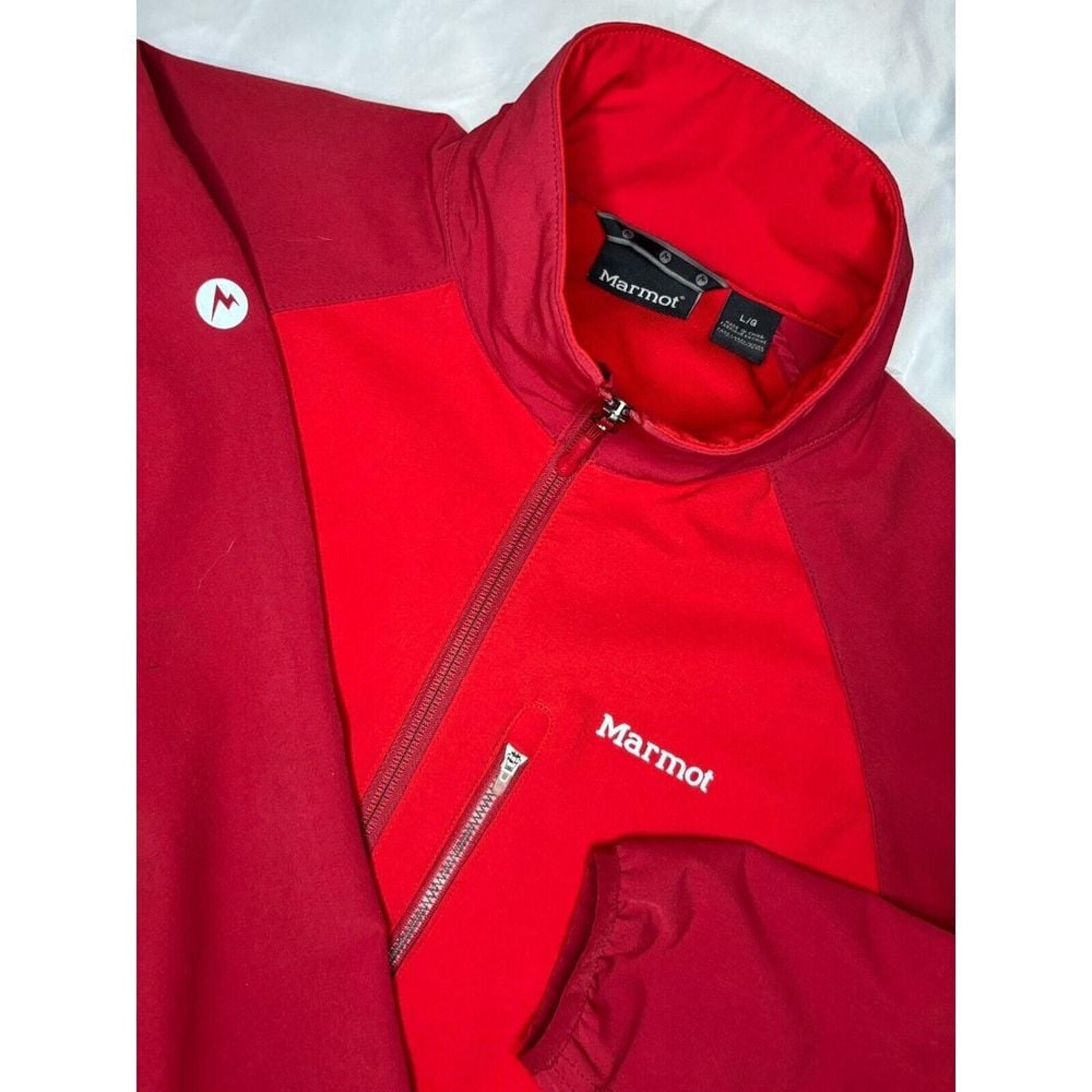 Marmot M3 Tempo Jacket Men's Large Red Soft Shell Full Zip Stretch Coat Pockets