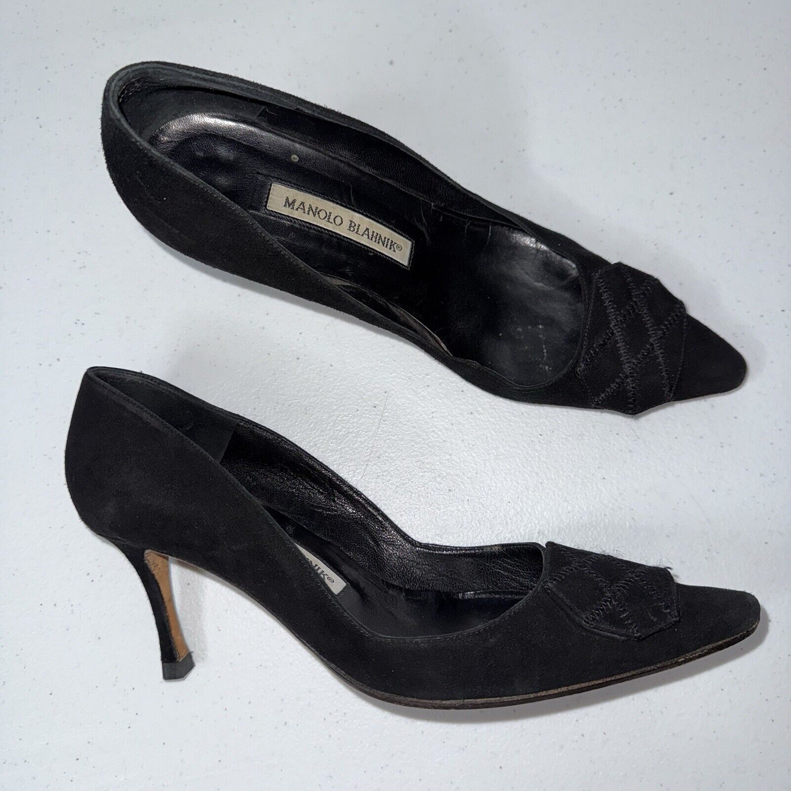 Manolo Blahnik Women’s Black Suede Pumps Size 37