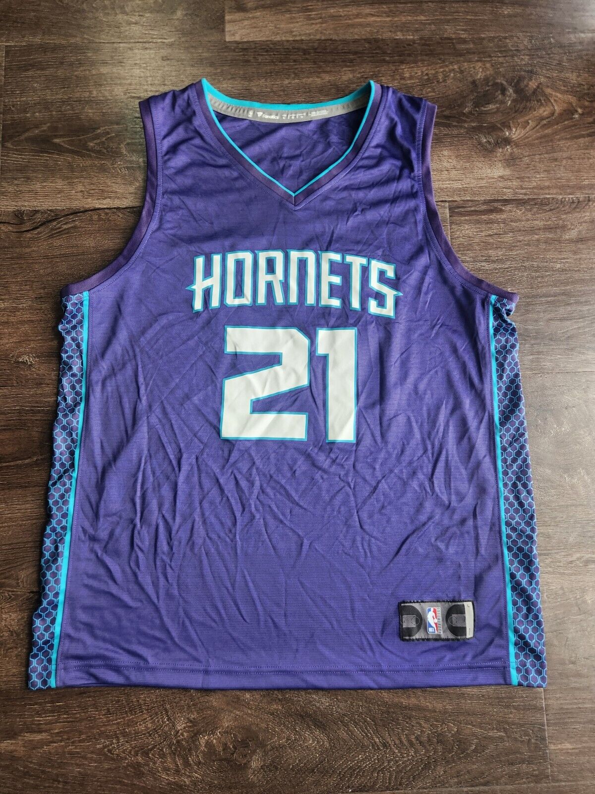 Men's Fanatics JT Thor Teal Charlotte Hornets Fast Break Jersey Size L